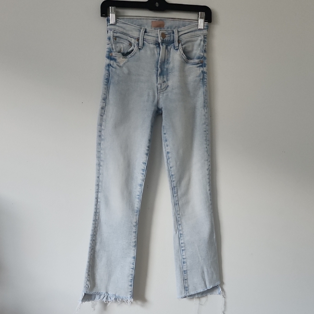 Mother The Insider Crop Step Fray Jeans In Smooth Sailing Size 24 - Picture 6 of 16